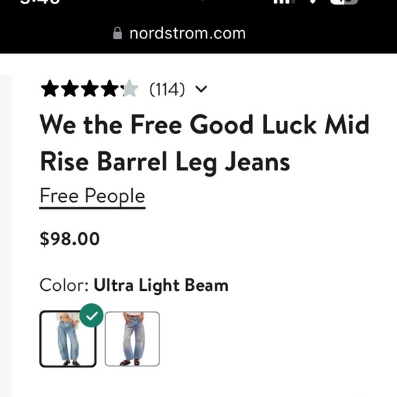 Free People structured barrel leg lends a fun retro shape. Vintage look seams. - Picture 2 of 10